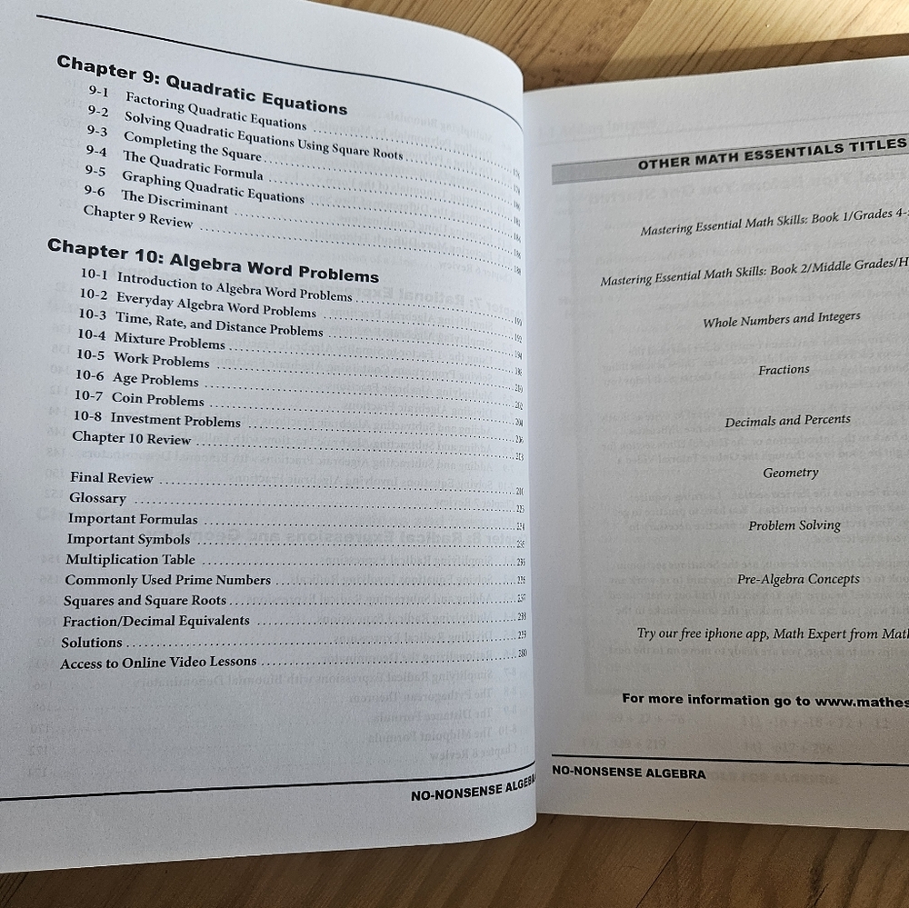 Math Essentials No-Nonsense Algebra Workbook - Picture 5 of 5